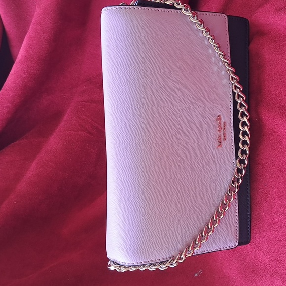 🎁NEW Kate Spade Lavender Pink/Navy and White Bag /Crossbody EC - Picture 4 of 16
